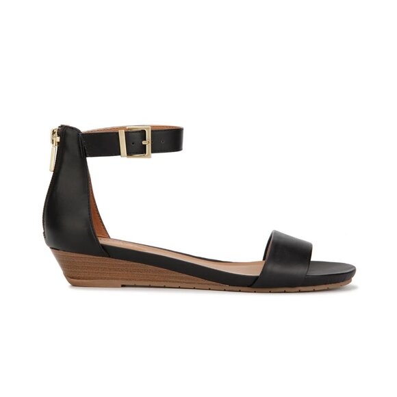 Kenneth Cole Reaction Great Viber Wedge Sandal Black 7 Wide $70 - Picture 2 of 5